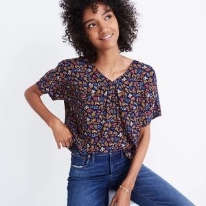 Madewell floral top, size small